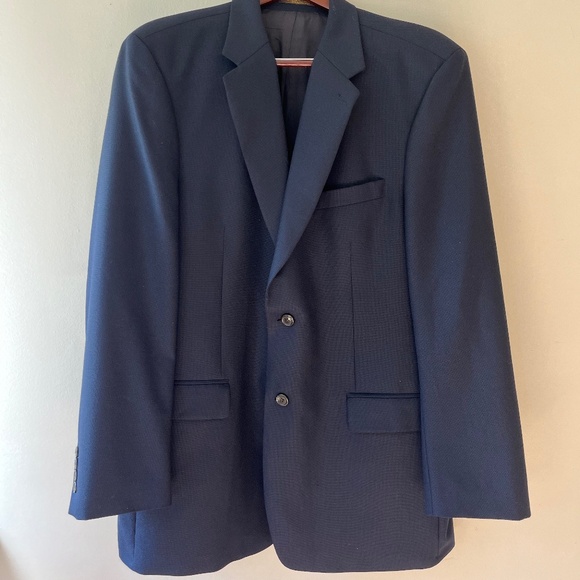 Ralph Ralph Lauren Sz 44 T Blue Label Virgen Wool Blazer Coat Two Button Pockets - Picture 1 of 10